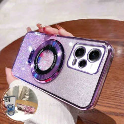 Note12 Glitter Plating Holder Silicone Case For Xiaomi Redmi Note 12 Pro Plus 12pro 5g 12s 4g 11 11s 10 10s 9 9s 8 Stand Cover