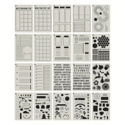 20PCS A5 Planner Stencils Journal Templates DIY Drawing Templates for DIY Notebook Scrapbook Diary Calendar 5x7.5 Inch 24BB