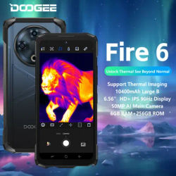 DOOGEE Fire 6 Rugged Phone 6.56" 90Hz Display 6GB RAM 256GB ROM 50MP AI Main Camera 10400mAh/18W Android 14