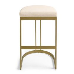 Candice Backless Bar & Counter Stool - Bar Height (30" Seat), Fabric, Antiquebrass/Crypton Chenille Nomad Snow/Bar Height - Grandin Road