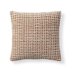 Taryn Textured Grid Pillow - Rust - Grandin Road