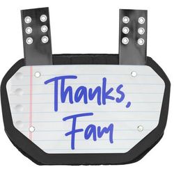 Sports Unlimited Football Back Plate Thanks Fam