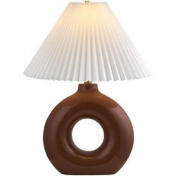 Miasskoye 23"H x 17"W x 17"D Traditional Red/White/Metallic - Brass/Translucent Table Lamp - Boutique Rugs
