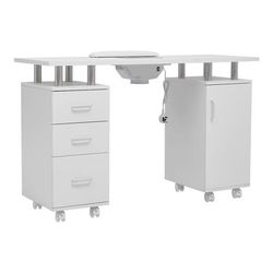 TEMU Professional Manicure Table Salon Fan Table Beauty Manicure Nail Desk Nail Technician Storage Desk