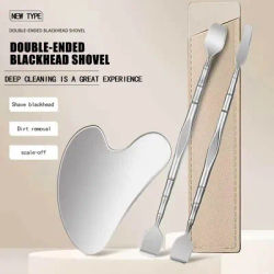 Thin double head blackhead removal shovel Facial pore cleaning stainless steel acne removal needle blackhead shaving tool