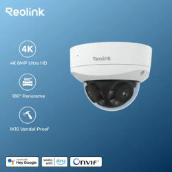 Reolink 8MP 16MP PoE IP Camera IK10 Vandal-Proof Security Camera Dual-lens 180° Panoramic Surveillance Cameras with Spotlight