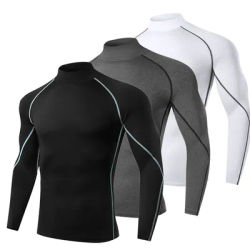 Men Running T shirt Quick Dry Bodybuilding Sport Shirt Long Sleeve Compression Top Fitness Tight Rashgard Gym T-Shirt Men