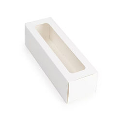 White Two Piece Paper Boxes 8 1/4" x 2 1/2" x 2 1/4" 25 pack MBS9W