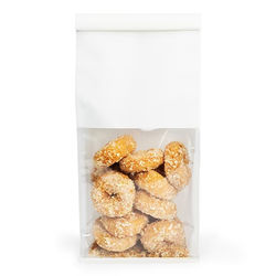 White Box Bottom Tin Tie Gusset Bag 5" x 3" x 12" 100 Pack TTGB3W