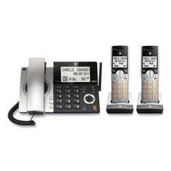 AT&T CL84207 Corded/Cordless Phone, Corded Base Station and 2 Additional Handsets, Black/Silver ATTCL84207