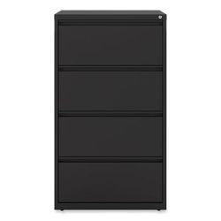 Alera HLF3054BL Lateral File, 4 Legal/Letter-Size File Drawers, Black, 30" x 18" x 52.5" ALEHLF3054BL