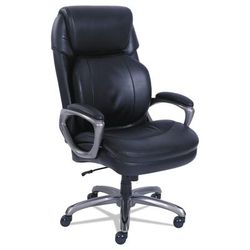 SertaPedic 48964 Cosset Big and Tall Executive Chair, Supports up to 400 lbs., Black Seat/Black Back, Slate Base SRJ48964
