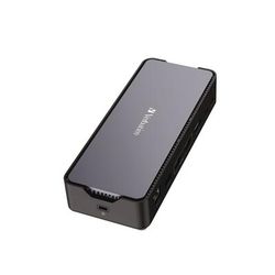 Verbatim USB-C Pro Docking Station 15-in-1 SSD Enclosure, Audio/DisplayPort/HDMI/Micro SD/NVMe/RJ45/SD/USB-A/USB-C/SATA, Gray (VER32173)