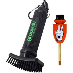 Grooveit Golf Scrub Brush & Red Skinny Golf 4-in-1 Divot Tool