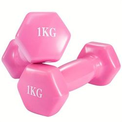 TEMU 1kg Hex Dumbbell Pair Strength Exercise For Women Men Arm Pilates Dumbbells