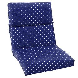 BH Performance Universal Chair Cushion by BrylaneHome in Evening Blue Dot Patio Seat Pad for All Types of Outdoor Chairs