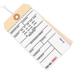 6 1/4 x 3 1/8" - (6000-6499) Inventory Tags 3 Part Carbonless 8 - Pre-Wired, Case Of 500 (G16133)