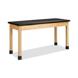 Diversified Woodcrafts, Inc. P7602BK36N Classroom Science Table, 60w x 24d x 36h, Black ChemGuard High Pressure Laminate (HPL) Top, Oak Base DVWP7602B