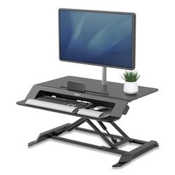 Fellowes 8215001 Lotus LT Sit-Stand Workstation, 34.38" x 28.38" x 7.62", Black