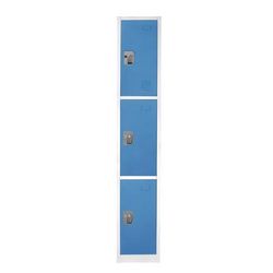AdirOffice Steel Storage Locker, 3 Compartment, 12 x 12 x 72, Blue (ALHI629203BLU)