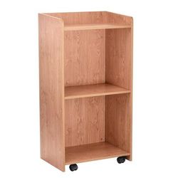 AdirOffice Wood Mobile Presentation Lectern Speaker Stand with Shelves, 22.44 x 16.53 x 45.98, Medium Oak (ALHI66107MEO)