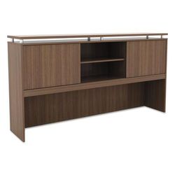Alera SE267215WA Sedina Series Hutch with Sliding Doors, 72w x 15d x 42.5h, Modern Walnut ALESE267215WA