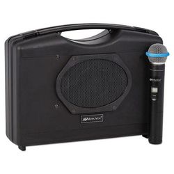 Amplivox SW223A Bluetooth Audio Portable Buddy with Wireless Handheld Mic, 50W, Black APLSW223A