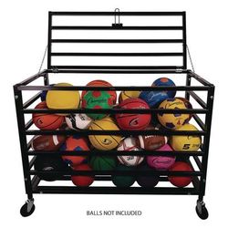 Champion Sports All Pro Lockable Ball Locker, Metal, 220 lb Capacity, 24 x 47 x 37, Black (CSIMBLX)