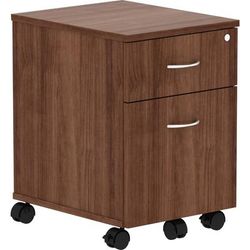 Lorell 16230 Pedestal, Mobile, B/F, 15-3/4"x19-7/8"x22-7/8", Walnut LLR16230