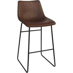Lorell 42958 Mid-century Modern Sled Guest Stool, Tan Bonded Leather Seat, Sled Base, Tan, Bonded Leather, 18.75" Seat Width, 18.9" x 22.3" Depth x 39