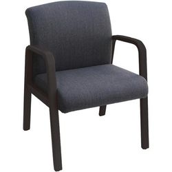 Lorell 68559 Gray Flannel Fabric Guest Chair, Gray, Black Fabric Seat, Wood Frame LLR68559