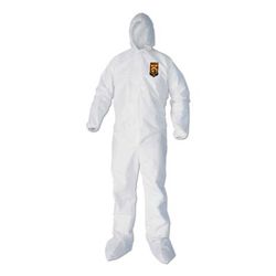 KleenGuard™ 44333 A40 Elastic-Cuff, Ankle, Hood and Boot Coveralls, Large, White, 25/Carton - Case of 25