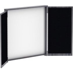 Lorell 69625 Dry-erase Whiteboard Presentation Cabinet, Hinged Door, Dry Erase Surface, 1 Each, 47.3" x 47.3" x 4.8" LLR69625