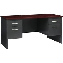 Lorell 79160 Double Pedestal Credenza, 24" x 60", CH/MH LLR79160