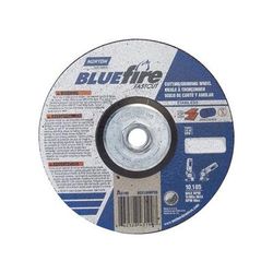 Norton Bluefire Type 27 Depressed Center Wheel, 6 in dia, 5/8 in Arbor, 1/8 in Thick, 24 Grit (547-66252843199)