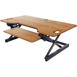 Rocelco RDADRT46 DADRT- 46 Sit Stand Desk Riser - Desktop - Teak