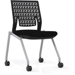 Mayline KTX2SBBLK Thesis Training Chair w/Flex Back, Support Up to 250 lb, 18" High Black Seat, Gray Base, 2/Carton, Ships in 1-3 Business Days - Case