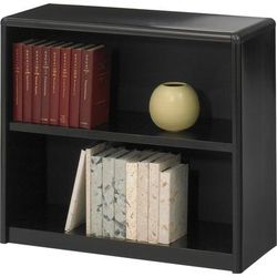 Safco 7170BL Value Mate Series Steel Two Shelf Bookcase, 31 3/4w x 13 1/2d x 28h, Black SAF7170BL