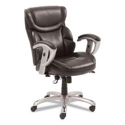 SertaPedic 49711BRW Emerson Task Chair, Supports up to 300 lbs., Brown Seat/Brown Back, Silver Base SRJ49711BRW