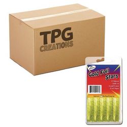 TPG Creations Foil Star Stickers, Gold, 55/Sheet, 8 Sheets/Pack, 72 Packs/Carton (TPG46472)