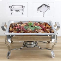 TEMU 6l Chafers For Catering Stainless Steel Food Warmers, Chafing Dishes Food Warmers With Pans, Square Self-service Stove For Parties Buffets Banquets Dinners Catering Events