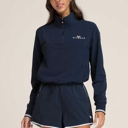 Wilson Davenport Woven Pop Over Women's Tennis Apparel Classic Navy
