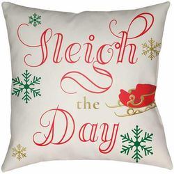 Paniqui 16" Square Traditional Pillow plush Emerald/Ivory/Metallic Gold/Red/Light Green Outdoor Throw Pillow - Boutique Rugs