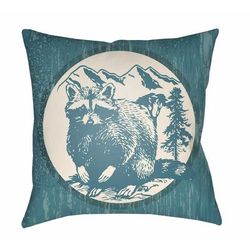 Sanga 16" Square Cottage Teal/Beige/Pearl/Beetle Blue/Charcoal/Marine Blue Outdoor Throw Pillow - Boutique Rugs