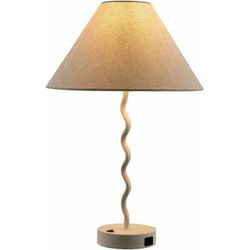 Kamyanyets 20"H x 13"W x 13"D Cottage White/Translucent Table Lamp - Boutique Rugs