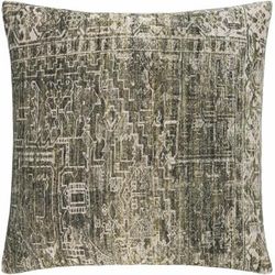 Brylee 18" Square Cotton Olive/Charcoal/Ivory Throw Pillow - Boutique Rugs