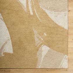 Bikita 9' x 12' Modern Wool Camel/Sandstone/Ivory Area Rug - Boutique Rugs