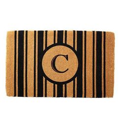 Margot Stripe Monogrammed Door Mat - 30" x 48", J - Frontgate