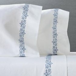 Set of 2 1000 Thread Count Scroll Pillowcases - Mist Blue, Standard - Frontgate Resort Collection™