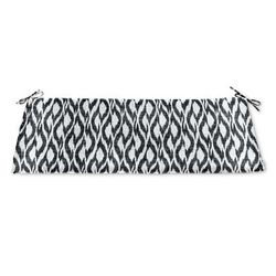 BH Outdoor Performance Bench Cushion by BrylaneHome in Black Ikat Patio Furniture Padding